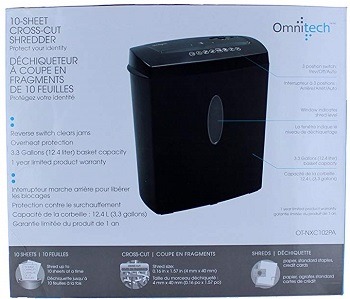 Omnitech 10 Sheet Cross-Cut Shredder review